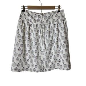 DOWNEAST White Black Birdcages Yellow Red Birds Full Skater Flowy Skirt SZ M